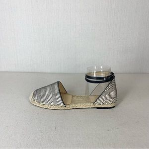 Vince Camuto~Women’s‎ Black/White Woven Espadrilles with Wrap Ankle Strap~Sz 9
